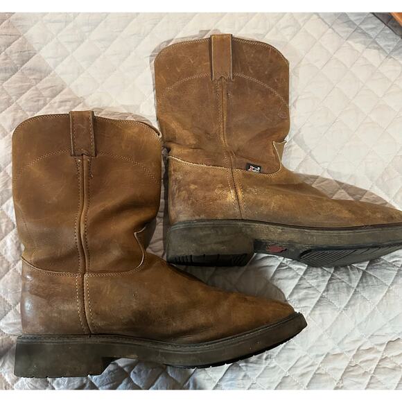 Justin 4760 Men's Brown Round Toe Leather Mid Calf Work Boots
Size 11 - Picture 1 of 10